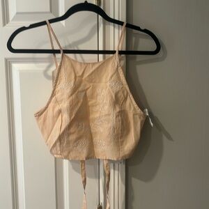 Zara Embroidered Open back top